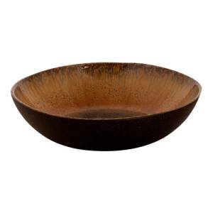 Bord diep diam. 21cm. Gold Brown Cecil Stoneware Palmer