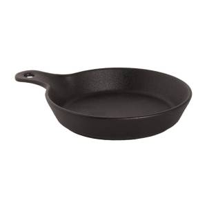 Serveerschaal diam. 16cm. met greep Universe zwart Maastricht Porselein