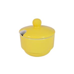 SUGAR BOWL W/COVER INH. 15CL. OCEAN COLOR YELLOW NOVA