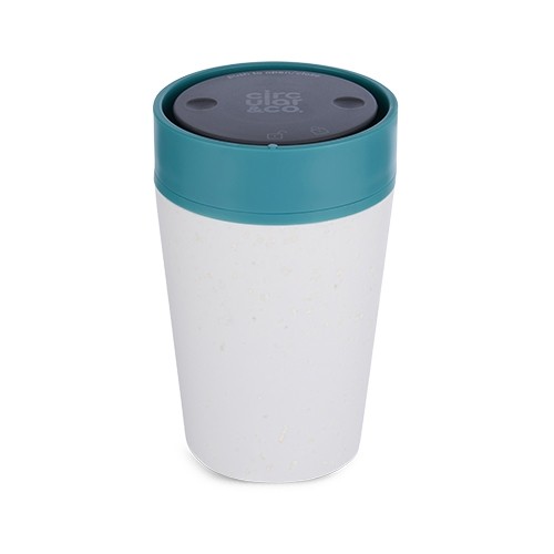 TASSE À BOIRE CAPACITÉ DE LA TASSE CIRCULAIRE 227ML. CRÈME & VERT AIGUE-MARINE