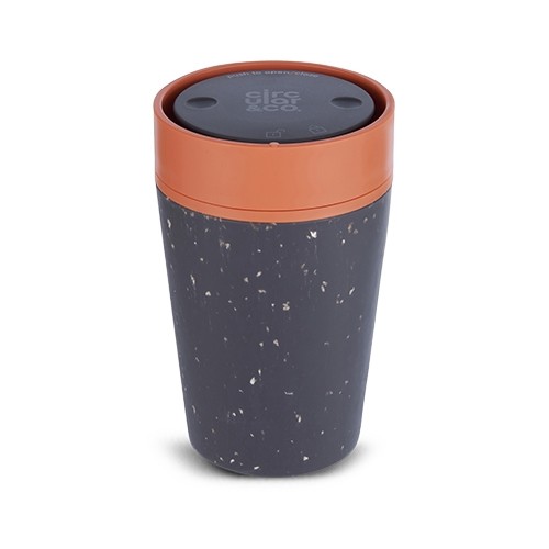 Drinkbeker circulare cup inh. 227ml. Black & sundown orange
