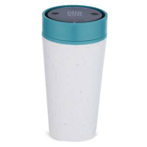 TASSE À BOIRE CAPACITÉ DE LA TASSE CIRCULAIRE 340ML. CRÈME &amp; VERT AIGUE-MARINE