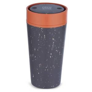 Drinkbeker circulare cup inh. 340ml. Black & sundown orange