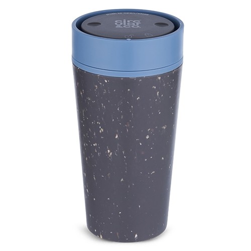 DRINKING CUP CIRCULAR CUP CAPACITY 340ML. BLACK & ROCKPOOL BLUE