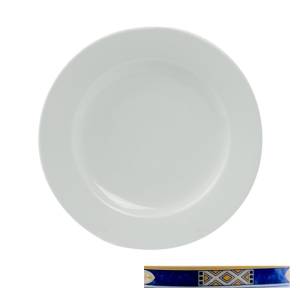 PLATTE FLACH DURCHM. 17CM. OCEAN WHITE MIT DEKOR EGYPTO BLUE NOVA