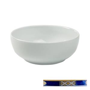 Saladeschaal rond diam. 16cm. Ocean wit m/decor Egypto Blue Nova