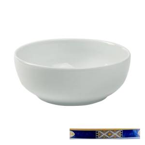 Saladeschaal rond diam. 18cm. Ocean wit m/decor Egypto Blue Nova