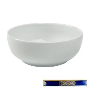 Saladeschaal rond diam. 21cm. Ocean wit m/decor Egypto Blue Nova