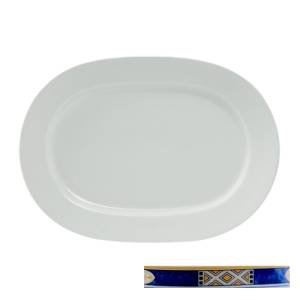 Schaal ovaal Ocean afm. 36x25,5cm. wit m/decor Egypto Blue Nova