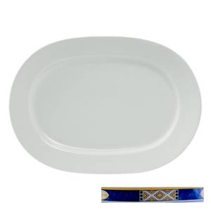 Schaal ovaal Ocean afm. 40x28cm. wit m/decor Egypto Blue Nova