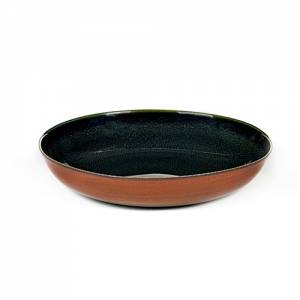 Serveerschaal s diam. 17,5 cm. h. 3 cm. kleur dark blue / rust terres de reves Serax