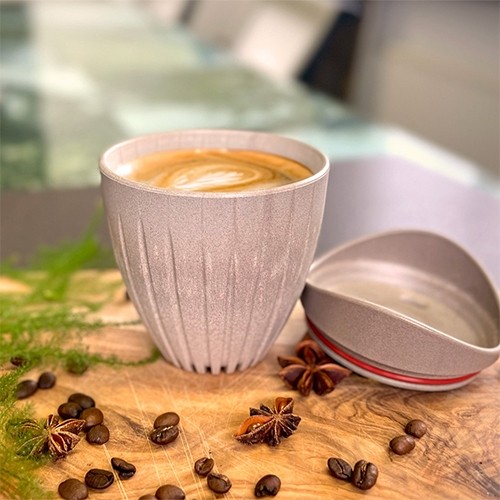 TÊTE DE GRANDS CONTENUS 340ML. TASSE À CAFÉ BEIGE