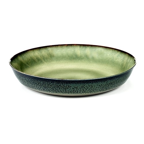 SERVEERSCHAAL M DIAM. 21 CM. H. 4 CM. KLEUR MISTY GREY / DARK BLUE TERRES DE REVES SERAX 