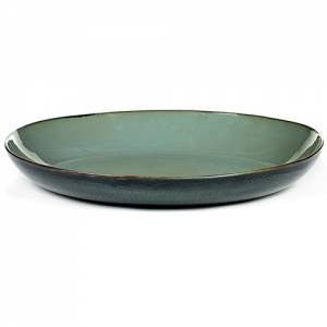 Serveerschaal xl diam. 35,5 cm. h. 8 cm. kleur smokey blue / dark blue terres de reves Serax