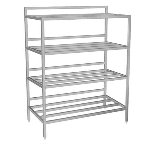 Pannenrek rvs afm. 140x60cm. hgt. 193,5cm.