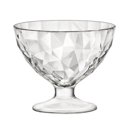 COMPTE DE CRÈME GLACÉE AVEC CONTENU DES PIEDS. 22CL. VERRE DIAMANT JUNIOR BORMIOLI