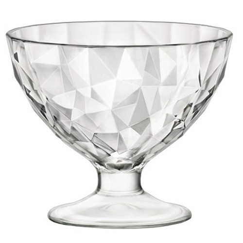 COMPTE DE CRÈME GLACÉE AVEC CONTENU DES PIEDS. 36CL. VERRE DIAMANT BORMIOLI