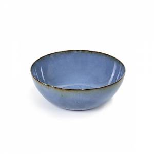 SALAD BOWL DIAM. 27CM. HEIGHT 10.5CM. COLOR SMOKEY BLUE TERRES DE REVES SERAX