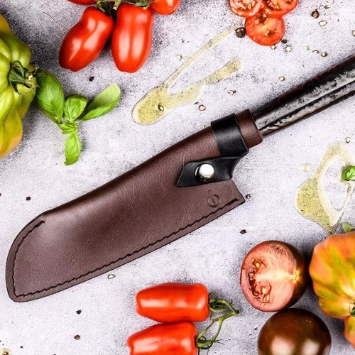 LEATHER COVER SANTOKUMES 18CM LEATHER FORGED