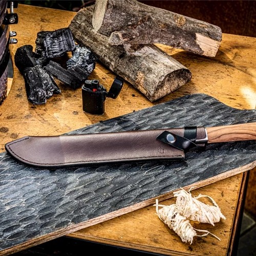 Lederen hoes slagersmes Leather Forged