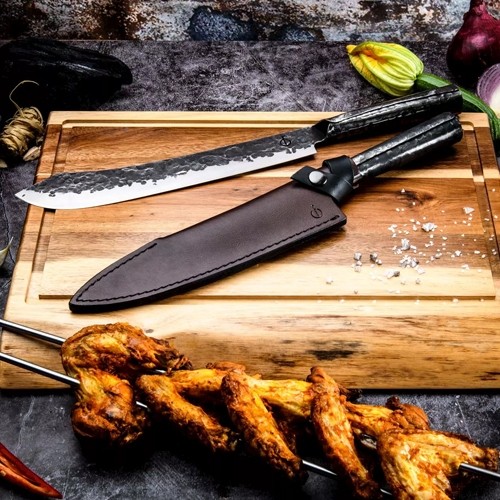 Lederen hoes slagersmes Leather Forged