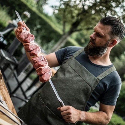 Spies v-vorm lgt. 50cm. rvs Churrasco Forged