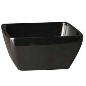SCHAAL VIERKANT AFM. 12,7X12,7CM. MELAMINE KLEUR ZWART GLOBAL