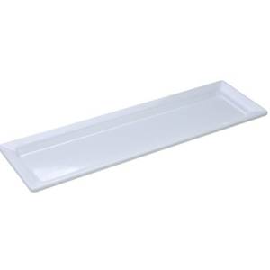Bord rechthoekig afm. 53x18cm. hgt. 3cm. melamine kleur wit Global