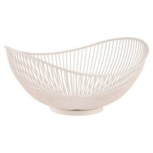 Draadmand afm. 29,5x25,5x13,5cm. creme wit metaal