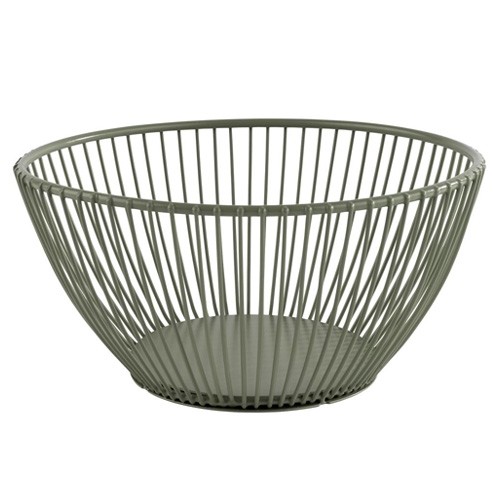 DRAHTKORBGRÖSSE 17,5X17,5X8CM. DUNKELGRÜNES METALL