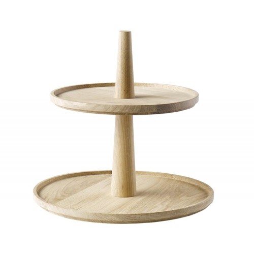 SETAGERE 2-LAYER DIAM. 30CM. HG T. 28CM. OAK WOOD VALO