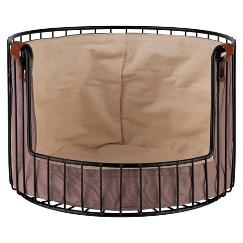 BREAD AND FRUIT BASKET DIAM. 27.5CM. HG T. 18.5CM. BLACK METAL