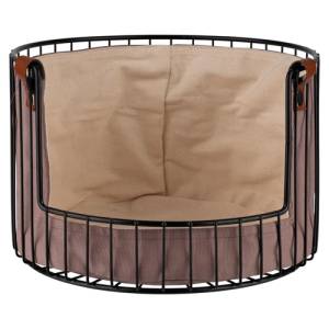 BREAD AND FRUIT BASKET DIAM. 27.5CM. HG T. 18.5CM. BLACK METAL