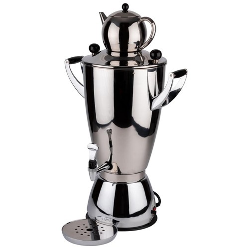 SAMOVAR AVEC CONTENU DU PLATEAU D'ÉGOUTTEMENT. 12 litres. ACIER INOXYDABLE