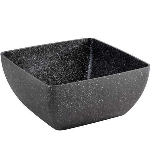 TAILLE DE L'ASSIETTE DE BUFFET. 25X25CM. HG T. 12CM. FROSTFIRE EN ALUMINIUM GRIS