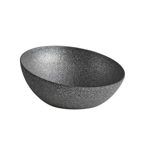 BUFFETTELLER DURCHM. 26,5 cm. HG T. 12CM. SCHWARZ/SILBER ALUMINIUM FOSTFIRE