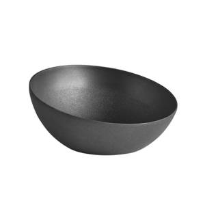 BUFFET PLATE DIAM. 26.5CM. HG T. 12CM. BLACK ALUMINUM FROSTFIRE