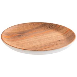 Serveerschaal plat diam. 26cm. bruin melamine Crazy wood