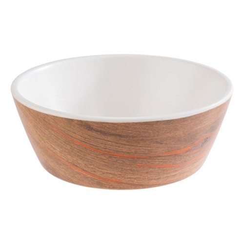 Schaal diam. 15,5cm. hgt. 5,5cm. bruin melamine Crazy wood