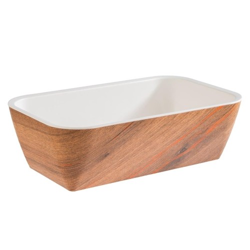 Serveerschaal 1/2gn. hgt. 8cm. bruin melamine Crazy wood