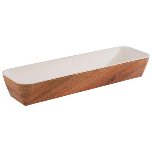 ASSIETTE DE SERVICE 2/4GN. HG T. 8CM. MÉLAMINE BRUN CRAZY WOOD
