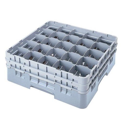 Glazenkorf v/ glazen op voet 25-vaks afm. 50,4x50,4x22,5cm. kleur grijs Cambro Camrack