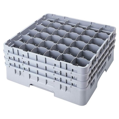Glazenkorf v/ bekerglas 36-vaks afm. 50,4x50,4x18,4cm. kleur grijs Cambro Camrack