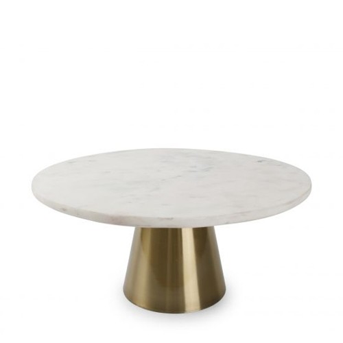 PLATEAU À GÂTEAU DIAM. 30CM. H14CM. MARBRE BLANC BRILLANT S|P COLLECTION