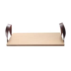 SERVING BOARD WITH LEATHER HANDLES DIM. 39x20CM. BEECH WOOD
