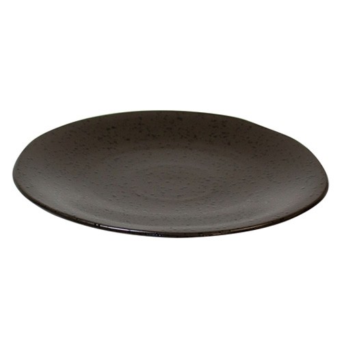 PLATE FLAT DIAM. 31.5CM. BLACK SPECKLE Q AUTHENTIC
