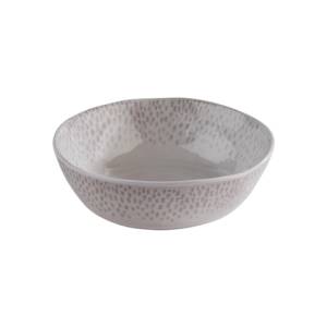 BOWL DIAM. 18CM. HG T. 4,5CM. WHITE/GREY MELAMINE FOOTMARK