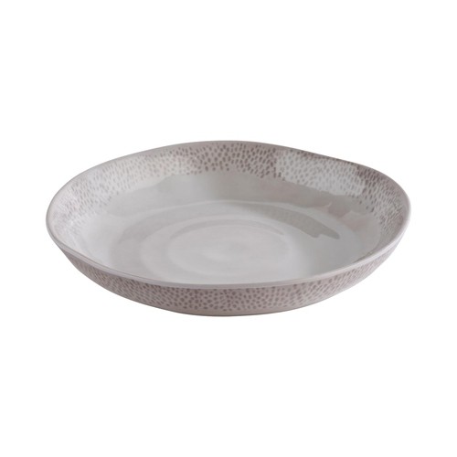 SCHAAL DIEP DIAM. 24CM. HGT. 4CM. WIT/GRIJS MELAMINE FOOTMARK 