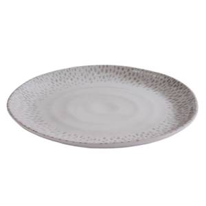 Schaal plat diam. 26,5cm. hgt. 2,5cm. wit/grijs melamine Footmark