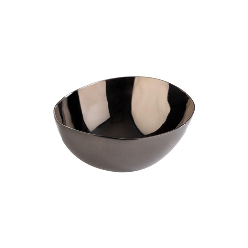 DISH SIZE 6.5X6CM. HG T. 2.5CM. BLACK STAINLESS STEEL PEBBLES SET OF 4 PIECES